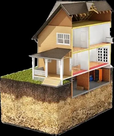 Cutaway home diagram showing professional pest protection coverage